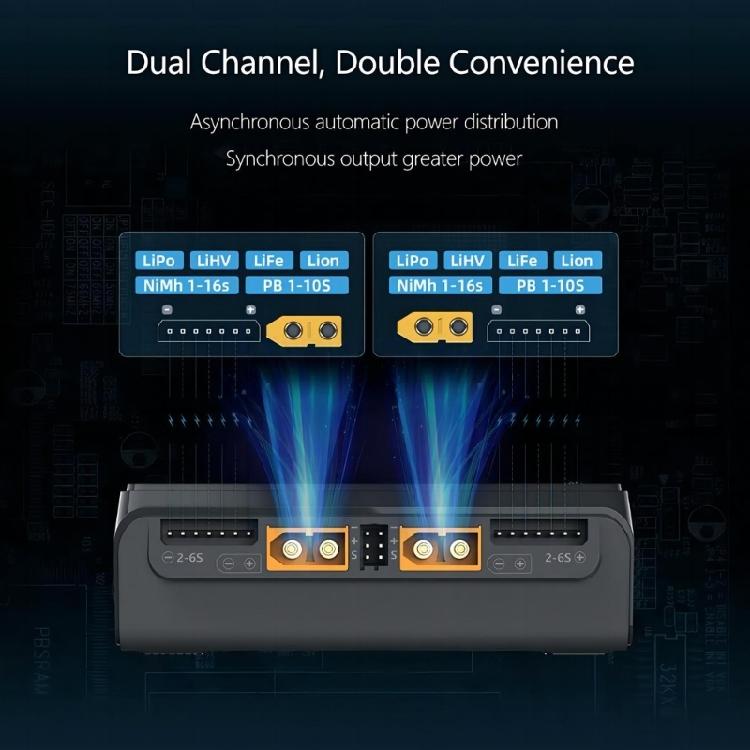 M6D 500W 15A For 1-6S Lipo Battery Two Channel MINI Smart Chargers Discharger