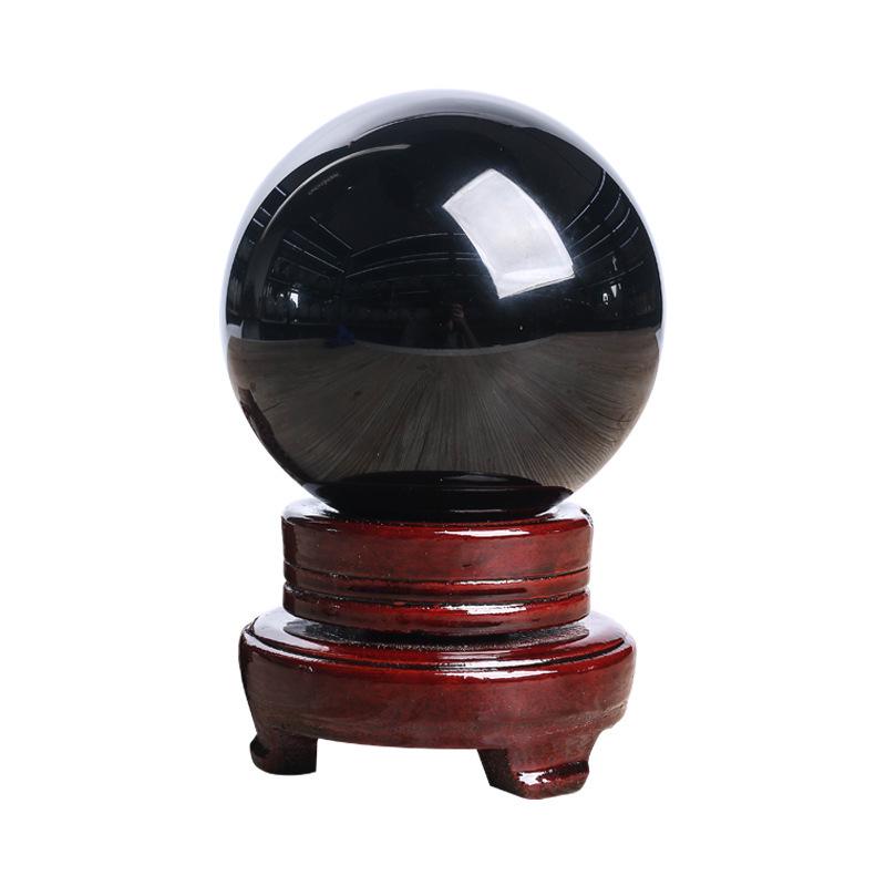 Natural Obsidian Crystal Ball Polished Black Stone Home Decor Ornament