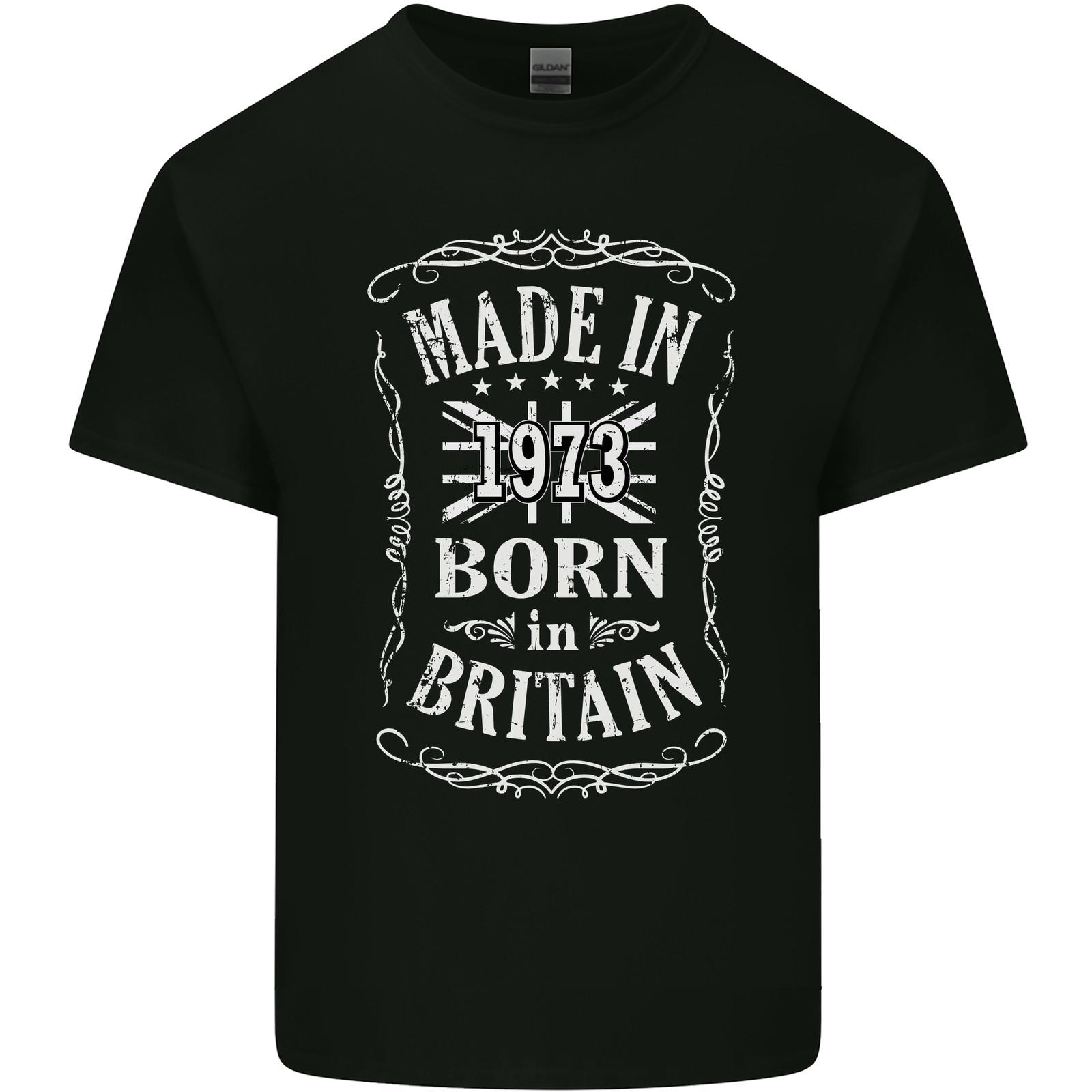 

Born In Britain 52nd Birthday Made 1973 Mens Light Cotton T-Shirt Mens Womens Tees Top S