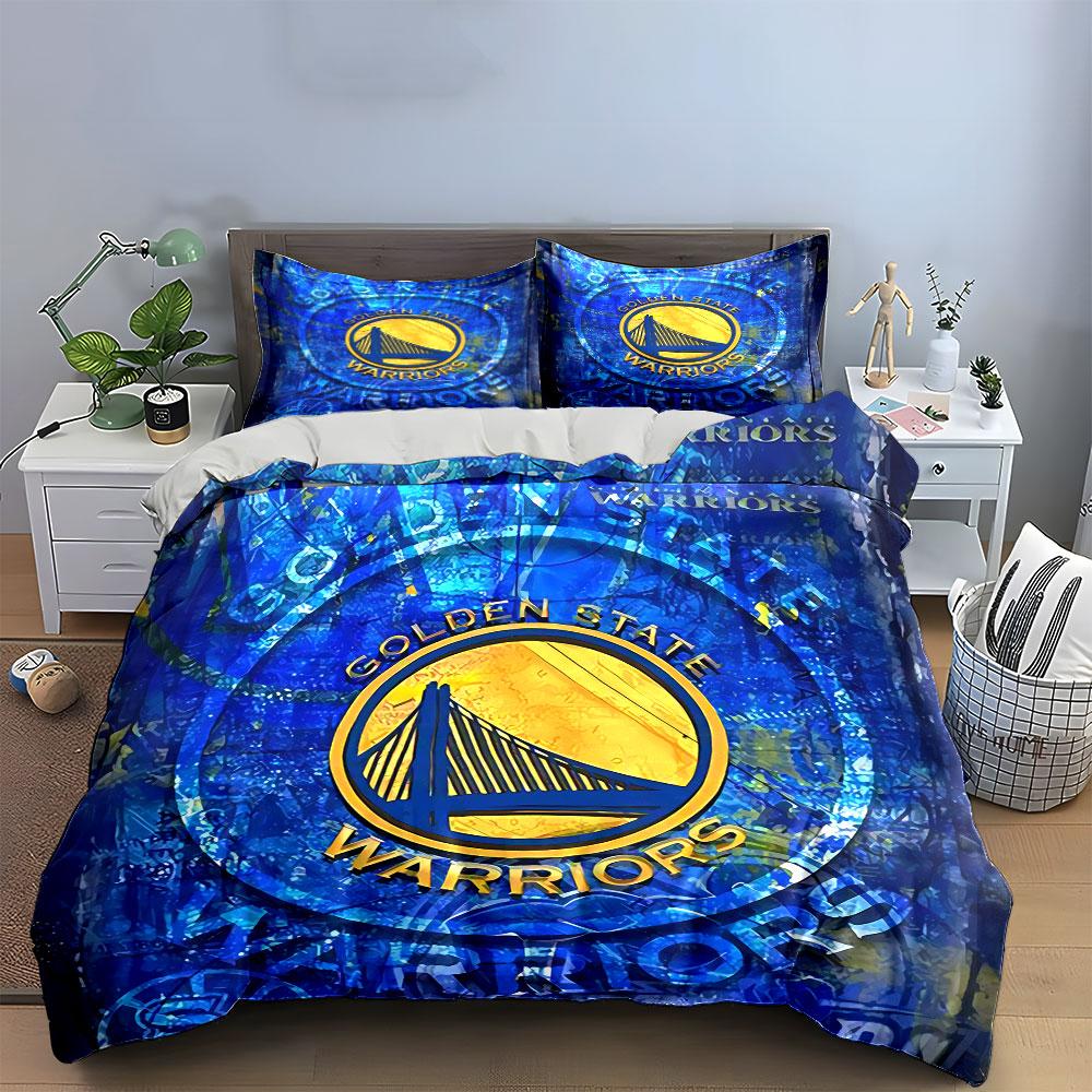 Golden State Warriors Logo Bettwäsche Bettbezug-Set Bettbezug Kissenbezüge  (1*Bettbezug 2*Kissenbezüge, ohne Bettdecke)