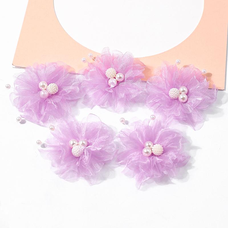 5Pcs Artificial Flowers Heads Chiffon Yarn Fake Flowers For Home Decor Marriage Wedding Decoration Craft Garland Gift Accessory