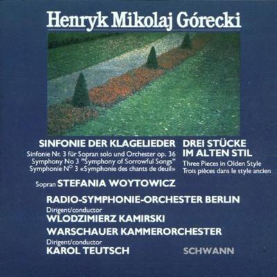 CD HENRYK MIKOLAJ GÓRECKI - STEFANIA W - Sinfonie Der Klagelieder / Drei Stü CD311041H1 Schwann 1988 Australia Classical Used
