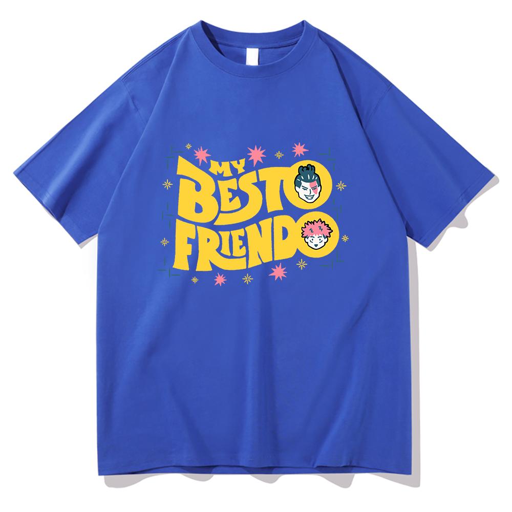 100% Cotton Tees My Besto Friendo T Shirt Unisex  Harajuku Anime Jujutsu Kaisen T-Shirt Unisex Unisexga Aesthetic Graphic Kawaii Shirts