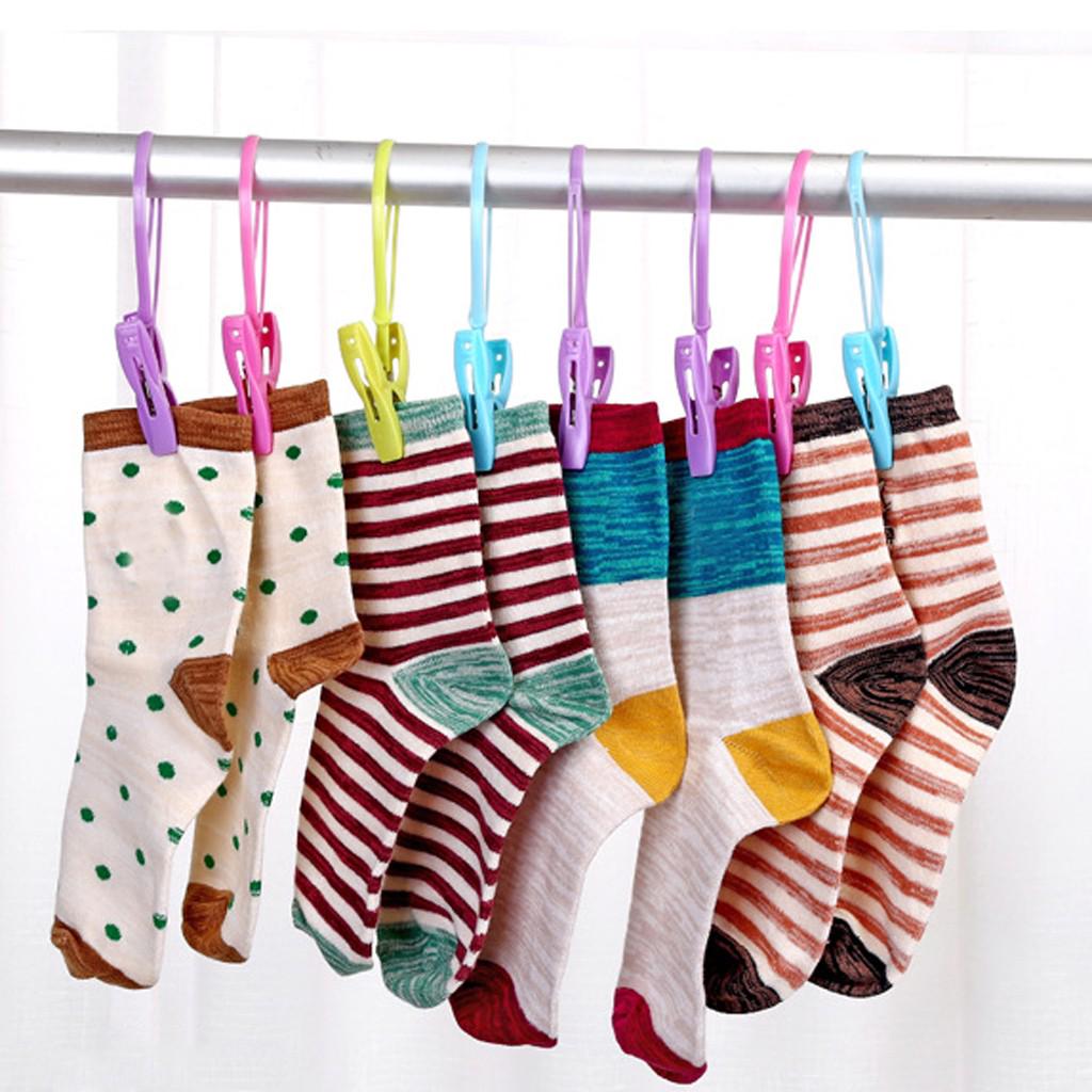 Laundry Clothes Pins Hanging Pegs Clips Plastic Hangers Racks Clothespins 24Pcs