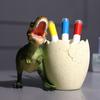 Dinosaur Pen Holder Resin Desk Ornament Cute Dino Toothbrush And Toothpaste Holder Makeup Brushes Organizer Fun Dinosaur Decoration