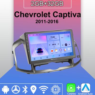 Autoradio Android Carplay pour Chevrolet Captiva 2011-2016 Lecteur multimédia Unité principale Stéréo Navigation GPS BT WIFI 2 + 32 Go