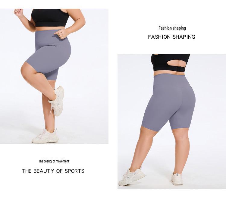 Women's High-Waist Peach Yoga Sports Pants - Elastic, Nine-Point Fit