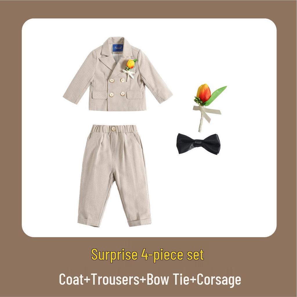 Jungen Dreiteiliger Festanzug mit Weste - Pageboy Geburtstagsoutfit