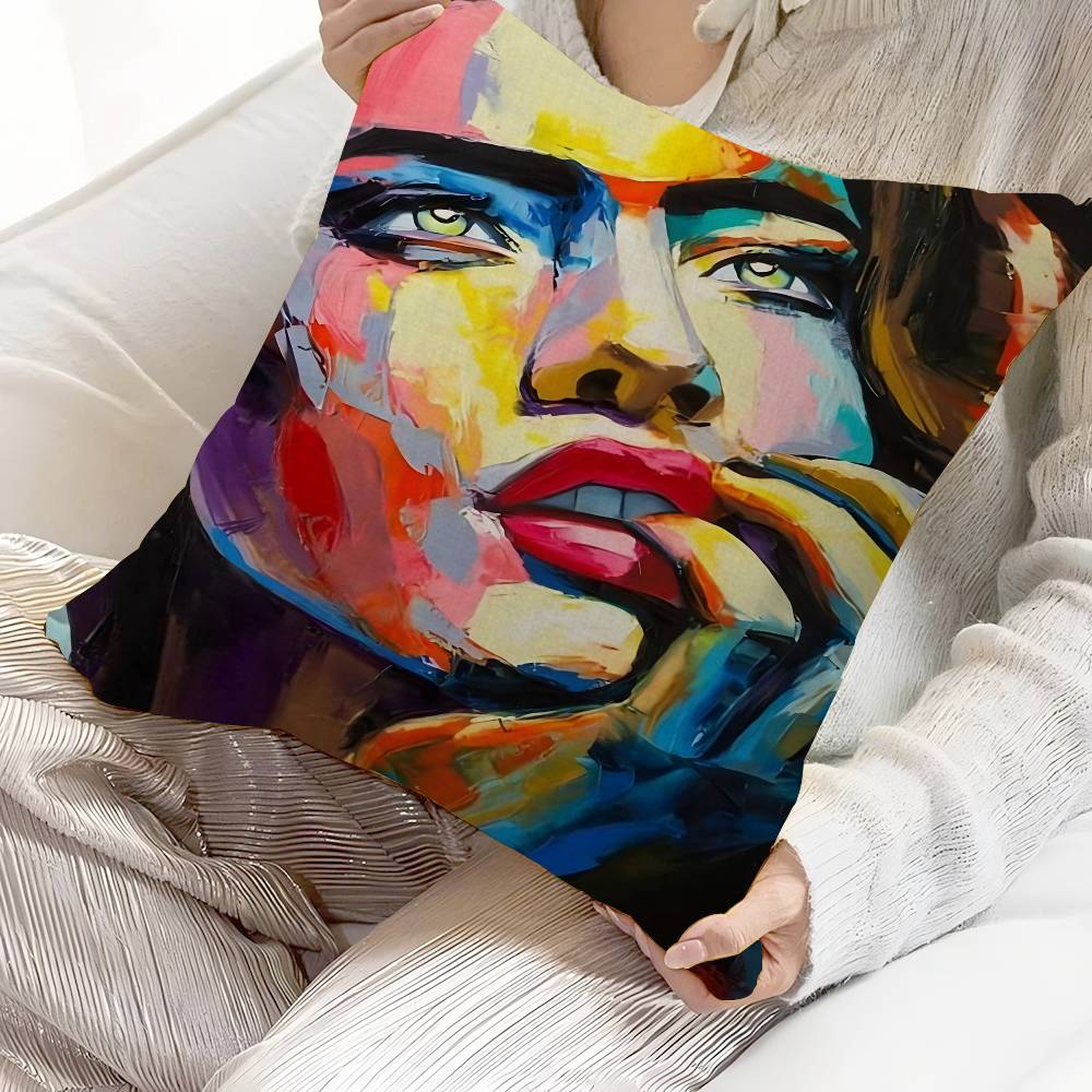 Abstract Figure Painting Pillow Anime Pillow Sofa Bed Head Pillow Cover Cushion Cover 45x45 Cm Fashion