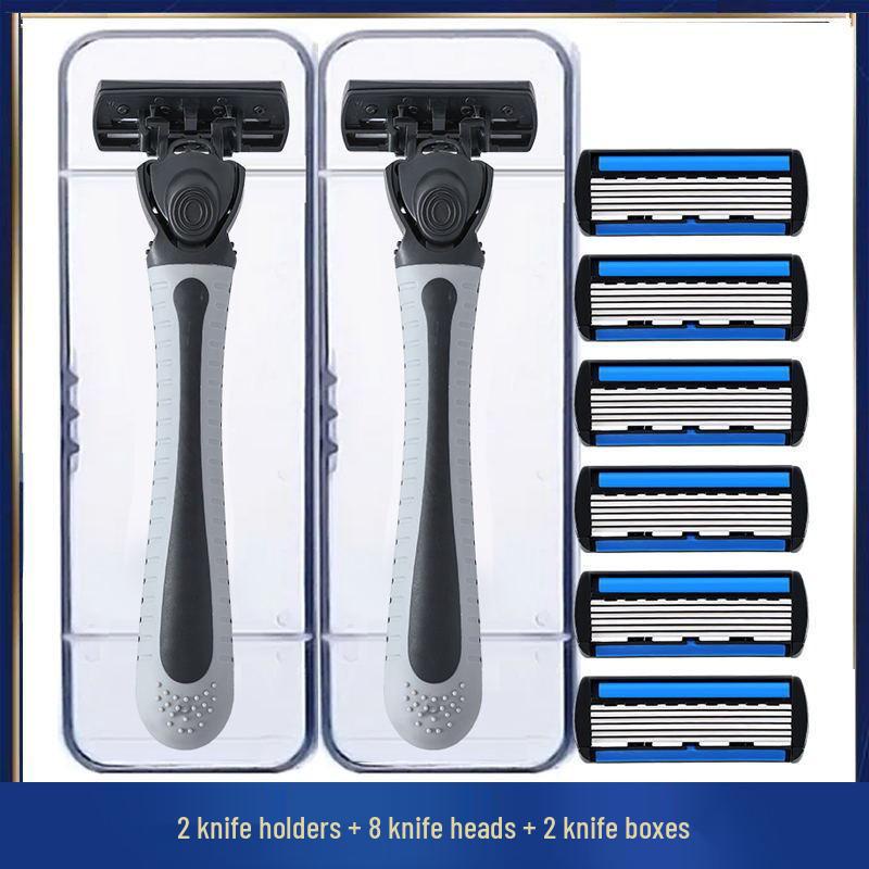 Six-Layer Razor Stainless Steel Shaver for Men with Multi-Layer Shaving Head
