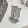 Female Autumn New Style Trend All Match Solid Color Roll Edge Step Foot Pile Pile Stocking