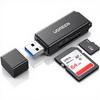 UGREEN Portable USB Type 3.0 Dual Slot SD Card Reader Supports SDXC/SDHC/MMC/RS-MMC/TF/MicroSDXC/MicroSDHC UHS-I External