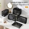Transparent Mesh Makeup Bag - Portable, High-Capacity, Handheld Toiletry Storage