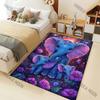 Neon Fantasy Three Elephants Carpet for Living Room Bedroom Bedside Floor Mat Sofa Table Area Rugs Home Decor Large Size