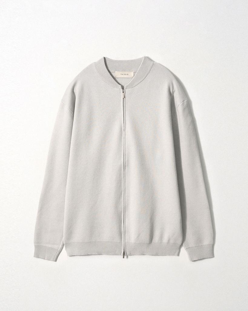 Ezio Essential Zip-Up Knit Cardigan_Light Gray