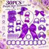 30Pcs/Set Bowknot Bow Hair Clips No Hurt Hair Girls Hair Accessories Set Gifts Hair Bows Set  Girls