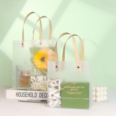 10pcs Gift Box Packaging PVC Transparent Tote Bag Diy Handbag Portable Large Capacity Gift Bags Wedding Favors for Guests