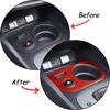 Red Carbon Fiber Warning light button frame For Seat Leon 2008-12