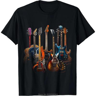 Gitary Gitarzyści Prezent T-shirt Miłośnicy Muzyki Rock Nadrukowany Graficzny T-shirt Unisex Lato Męska Odzież Koszulki O-neck T-shirt