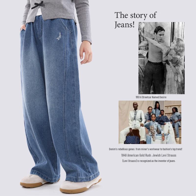 Disney Girls' Wide-Leg Straight-Leg Jeans