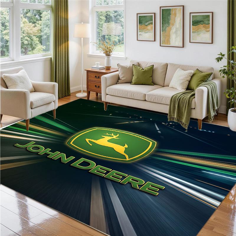 John Deere Design Crystal Velvet Rug Soft Decorative Mat for Bedroom Entrance