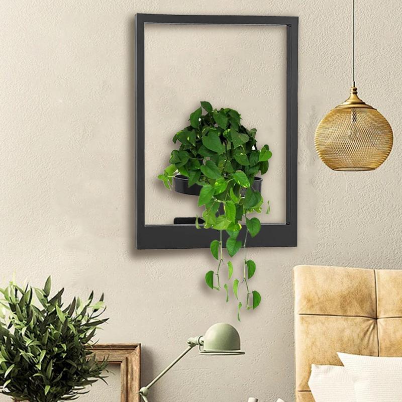 Picture Frame Wall Plant Holder Picture Frame Plant Holder, Metal Window Plant Shelves, Plant Frames Wall Decor for Home Display