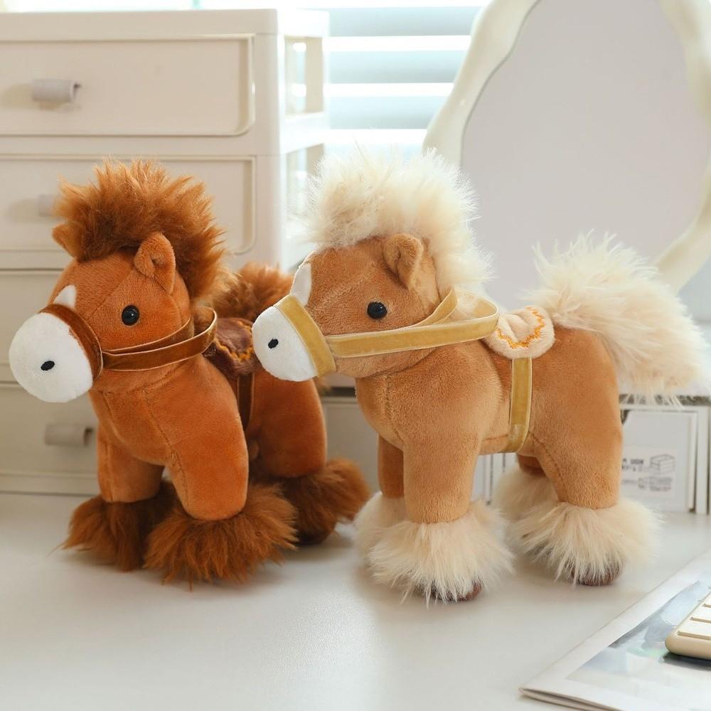 Simulation Horse Plush Toys Cute Zodiac Pony Figurine Funny 2026 Horse Plush Doll  Home Decoration