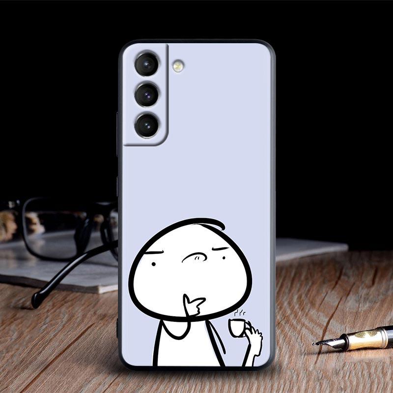 Funny Man Middle Finger Silicone Case For Samsung Galaxy S23 Ultra S24 5G S21 S20 FE Cover For Galaxy S22 S23 S24 S10 Plus Cases