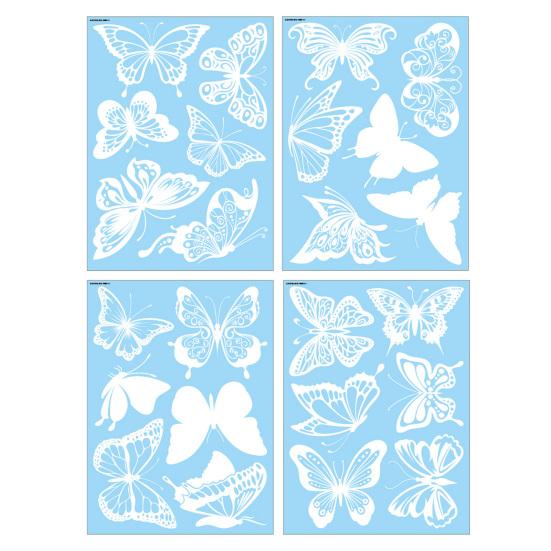 

4 Sheets Butterfly Window Sticker to Prevent Bird Strikes Anti Collision Window Clings Reusable Static Glass Door Stickers for Spring Home Office A
