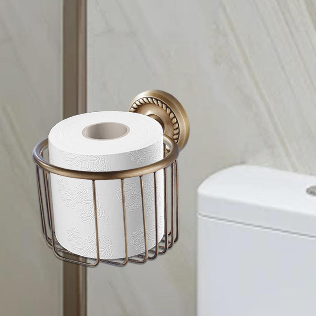 Brass Vintage Toilet Paper Holder Wall Mounted Vintage Brass Tissue Dispenser Versatile Stable Rustic Paper Holder For Dorm