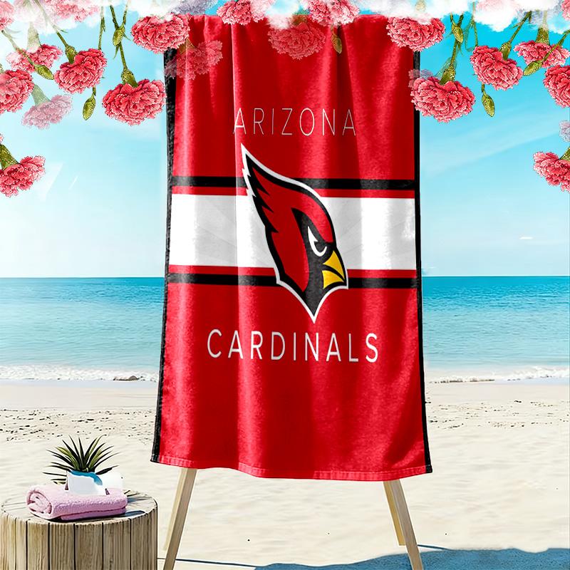 Serviette de plage imprimée Arizona Cardinals, Grande serviette douce à séchage rapide pour la plage, le camping, la natation