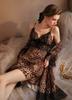 Ice silk nightdress women's summer suspender nightgown two-piece set sexy leopard print pure desire European and American imitation silk loungewear