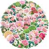 50 Cartoon Pink Lotus Doodle Stickers Decorative Ipad Suitcase Notebook Diy Waterproof
