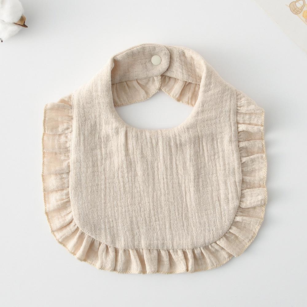 Ruffle Baby Drool Bibs: Pure Cotton Printed Lace Bibs