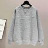 Spring and Autumn Pullover Sweater Women's Loose Oversize Solid Color Jacket