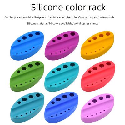 "Silicone Embroidery Tool Holder for Eyebrow & Lip Machine - Colorful Pen Tray"