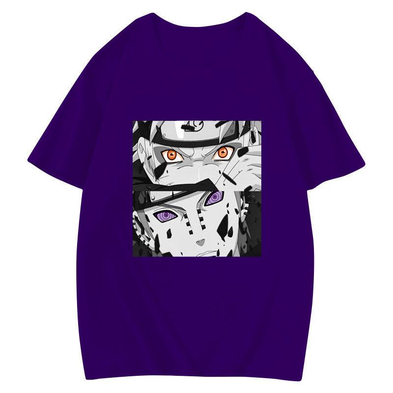 Japanese Anime Naruto Uchiha Itachi Printed T-shirt, Cotton Short Sleeve Unisex Fashion Street Couple Tops