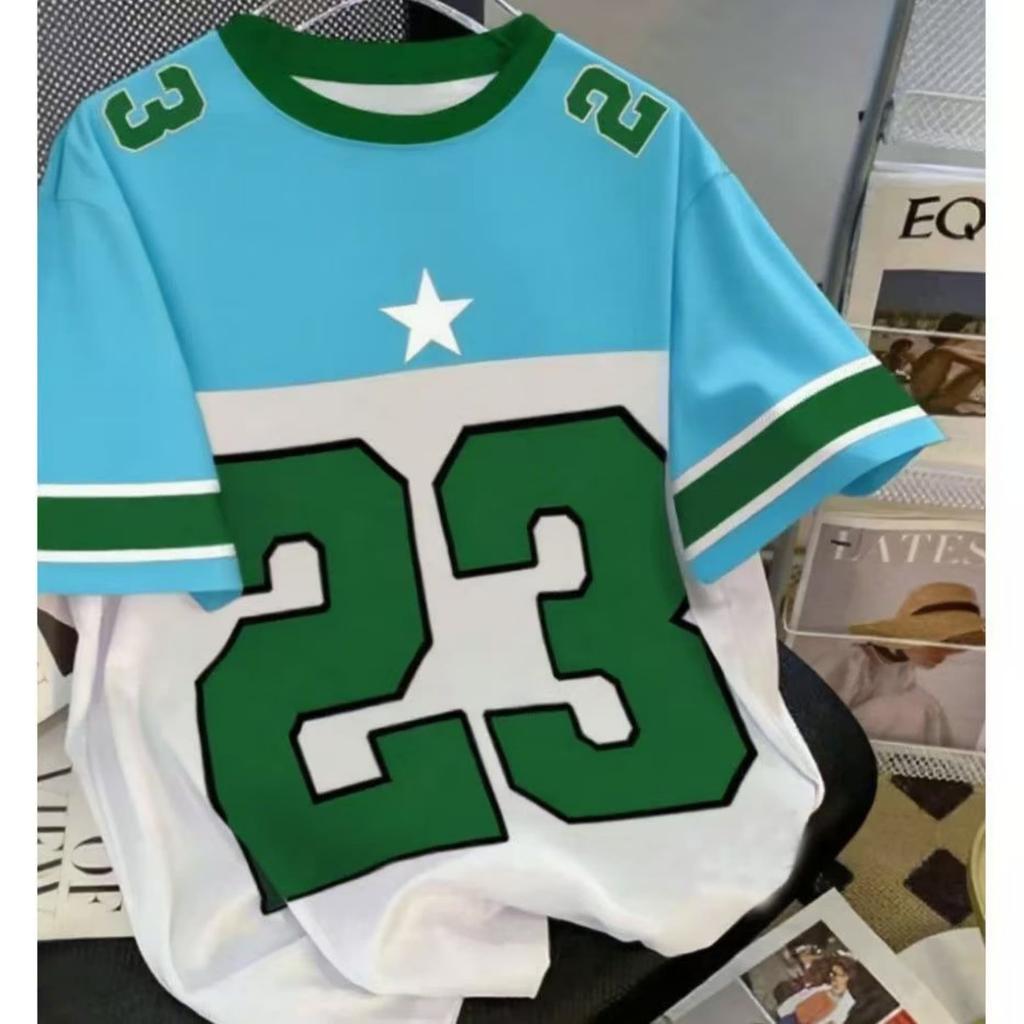 Number 23 Star Pattern Men's T Shirt Red White Style Dry Striped Design Casual Daily Wear Tshirt Trendy Sports