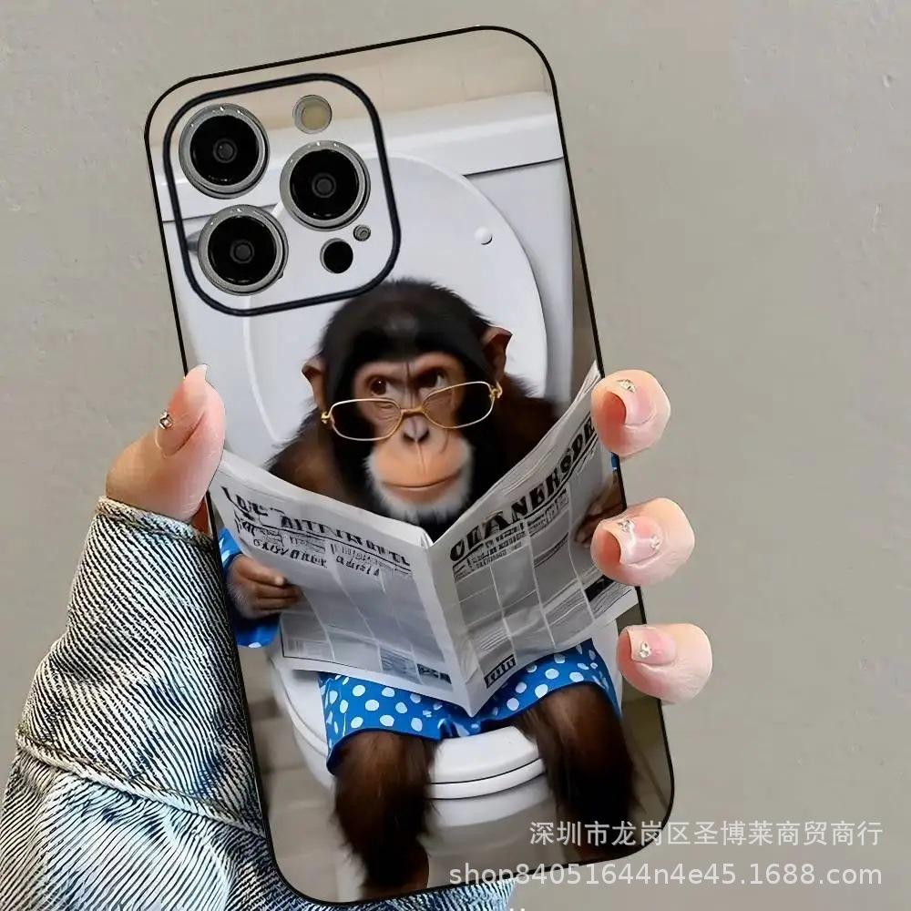 Reading Monkey for Apple 15 Mobile Phone Case Iphone12promax Set 14/13/11/XSMAX All-inclusive 16