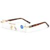 Frameless Anti-Blue Light Retro Reading Glasses for Seniors - Metal, Single Vision, Fashion Hot Seller