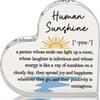 2D Flat, Heart-Shaped "Human Sunshine" Acrylic Desktop Decoration, Home Decor Plaque Hanging Wall Art Decorative Garden Decoration for Room Door Signs