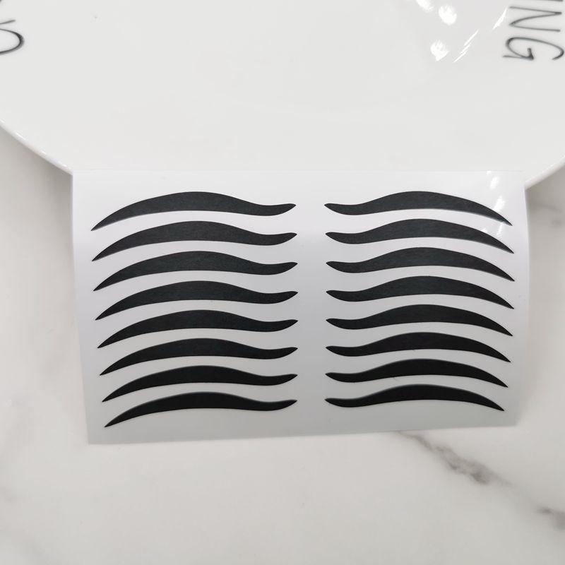 Black Almond Skin-Tone Double Eyelid & Cat-Eye Eyeliner Stickers with Smoky Eyeshadow Stickers