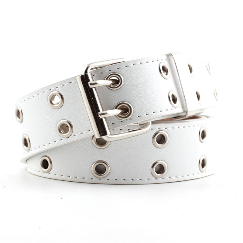 

Faux Leather Versatile Casual Belt With Bold Chain Design For Jeans In Elegant Shades Like Pink Blue And White NoChain