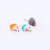 Colorful Rabbit Fur Mouse Cat Toy with Sand and Gravel for Self-Play