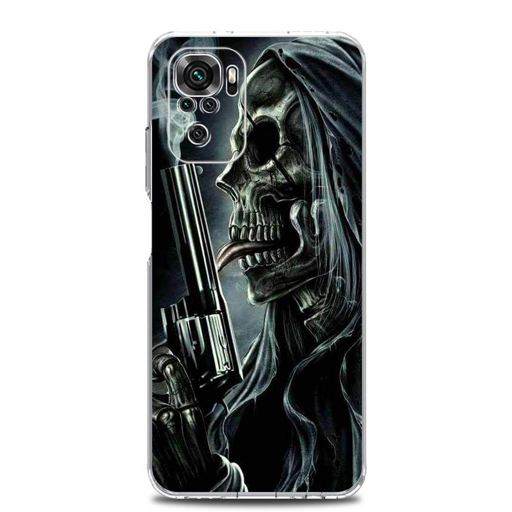 Phone Case For Xiaomi Redmi Note 15 14 13 12 4G 10 11 Pro Plus 5G 14C 13C 12C 10C Soft TPU Cover Grim Reaper Skull Skeleton