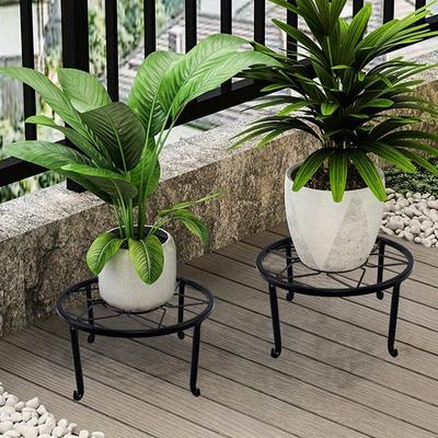 Iron Potted Stander Flower Pot Rack Stand Basion Display Shelf Garden Plant Flower Holder Balcon Round Decor Rack Decoration