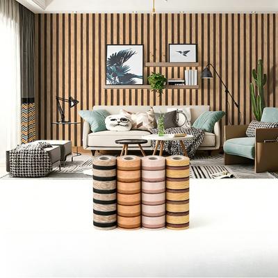 45cm*10m Self-Adhesive PVC Waterproof Peel & Stick 3D Striped Panels Wood Grain Wallpaper Furniture Accent Walls & Home Renovation Decor