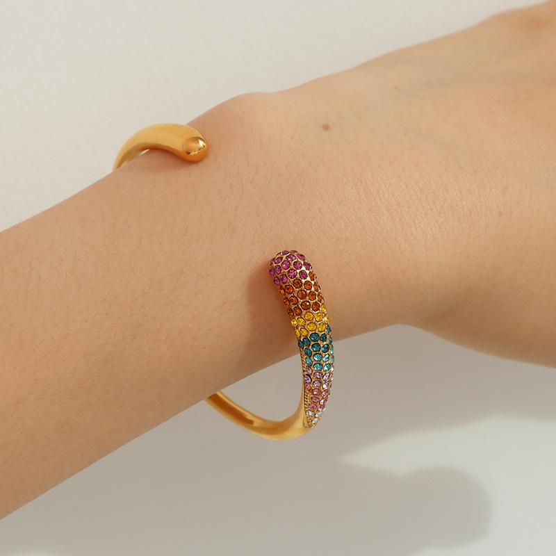 Elegantes Europäisches Titanstahlarmband: 18K Vergoldet, Vielseitig, High-End Design für Damen