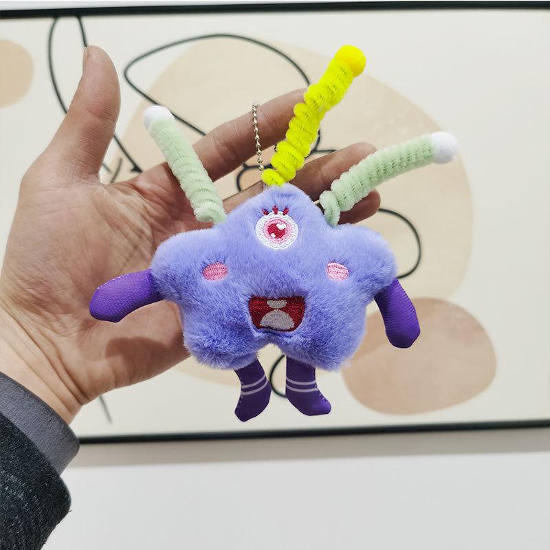 

Monster Short Plush Keychain Cute Stuffed Doll Toy Cartoon Adorable StyleE
