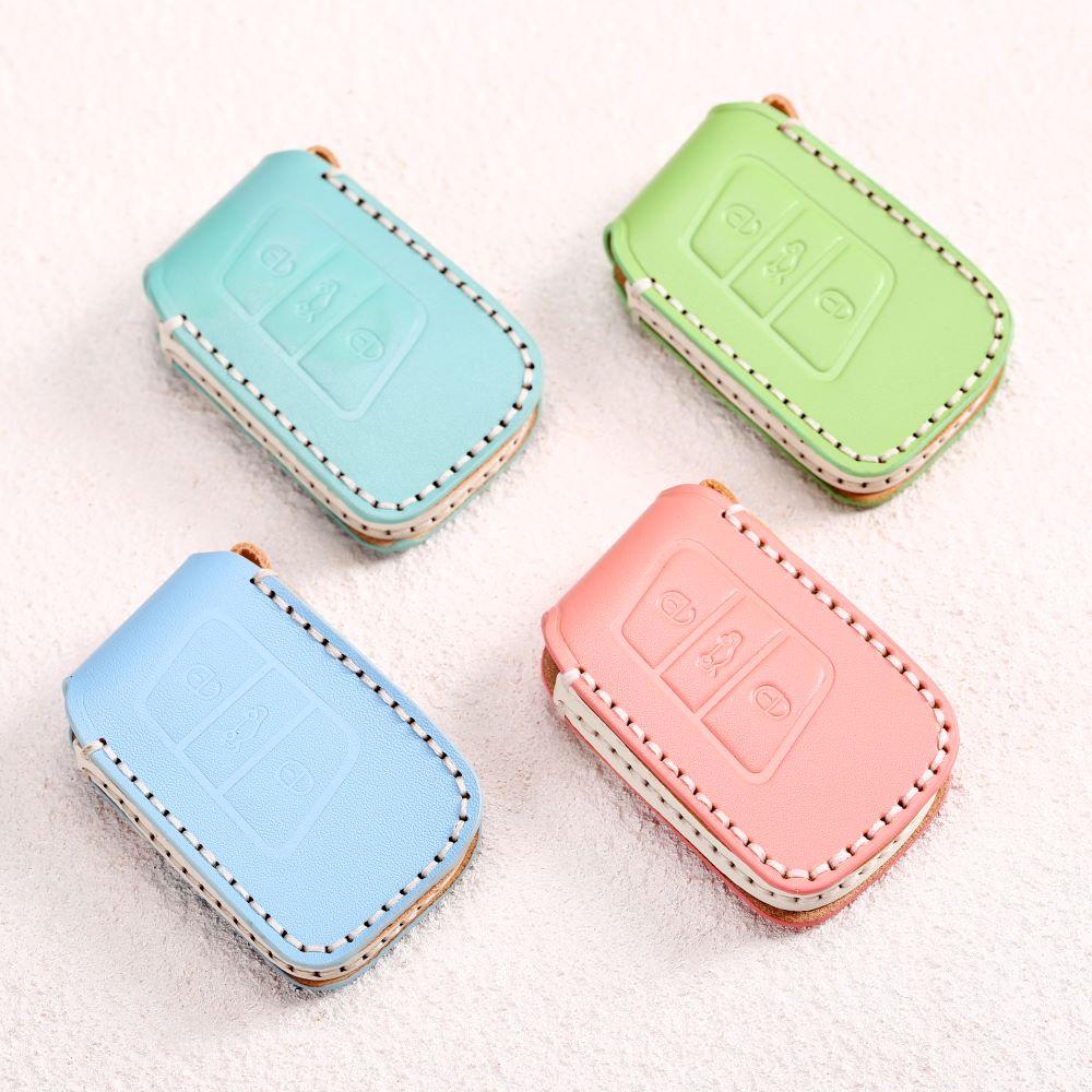 For Volkswagen VW Passat B8 Polo Tiguan Skoda Superb KODIAQ Leather Car Key Case Cover Car Remote Key Holder Fob Shell Accessory